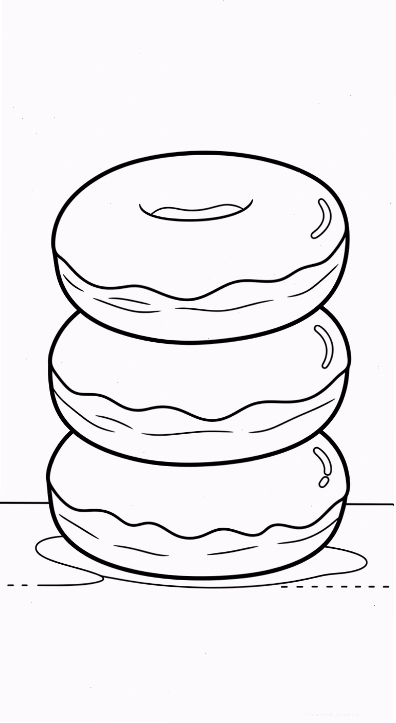 tranh tô màu Tranh Tô Màu Bánh Donut cho bé 7 tuổi miễn phí 2