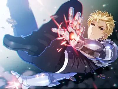 Ảnh Genos One Punch Man nổi bật với thần thái chiến binh