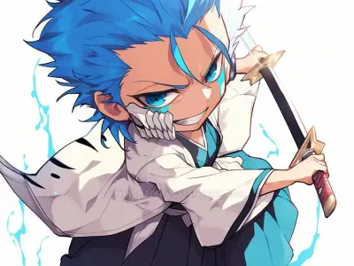 Ảnh chibi Grimmjow Jaegerjaquez cực ngầu khiến fan mê mẩn