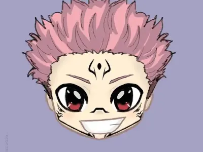 Hình ảnh Ryomen Sukuna chibi sống động và đầy biểu cảm