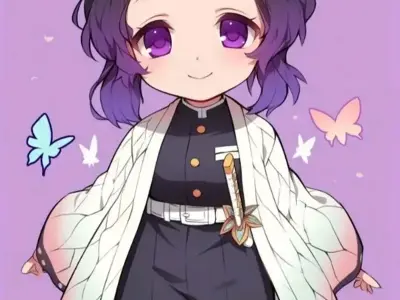 Ảnh chibi Shinobu Kocho dễ thương đẹp mê hoặc fan anime
