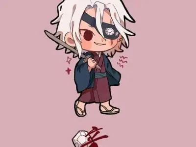 Ảnh chibi Tengen Uzui đẹp dễ thương và cực thu hút fan anime